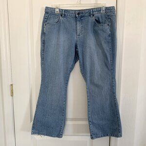 Vintage Lee One True Fit Bootcut Jeans Mid Rise Light Blue Petite Size 18 WP